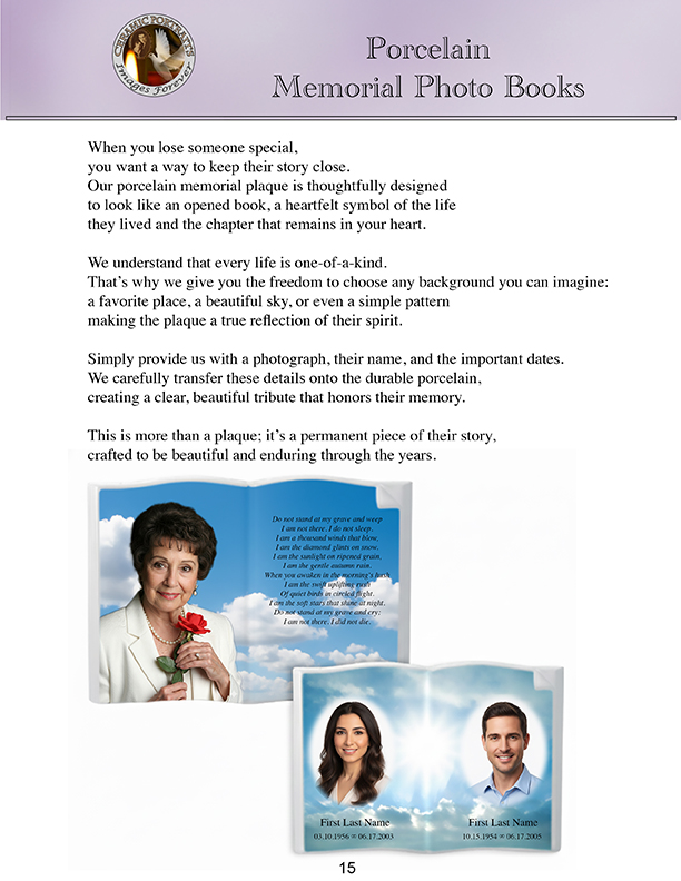 Porcelain Memorial Photo Books